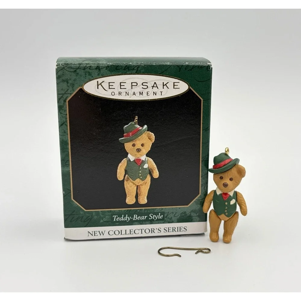 1997 Hallmark Keepsake Miniature Ornament Teddy-Bear Style 1 First Series VTG